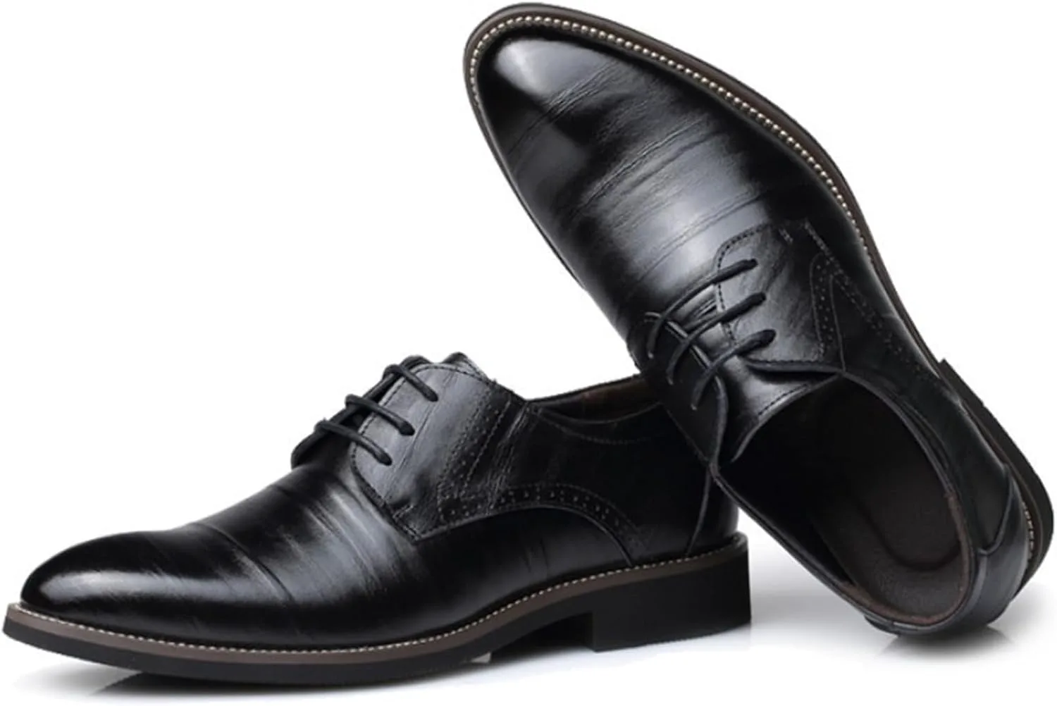 

Мужские оксфорды UOQAPRE, классические деловые туфли оксфорд, формальная обувь из цельной кожи для мужчин, черный