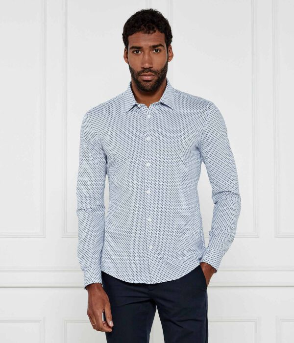 

Рубашка Boss P-Roan-Kent Slim Fit с узором, голубой