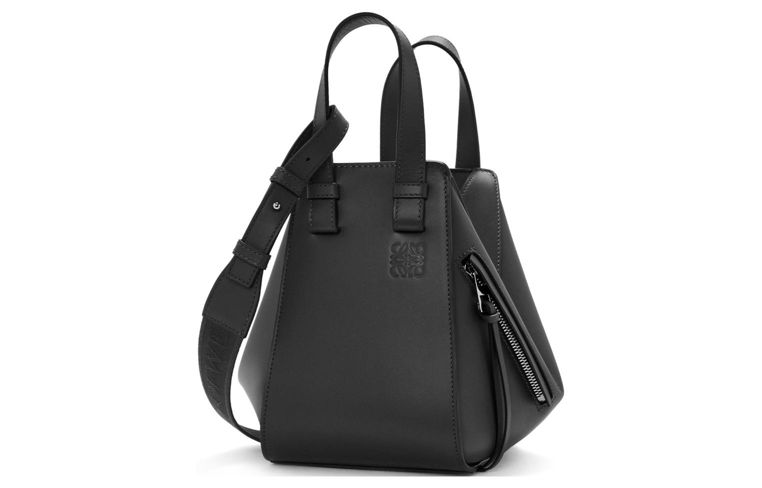 

Сумка через плечо из сатинированной кожи коровы LOEWE черная