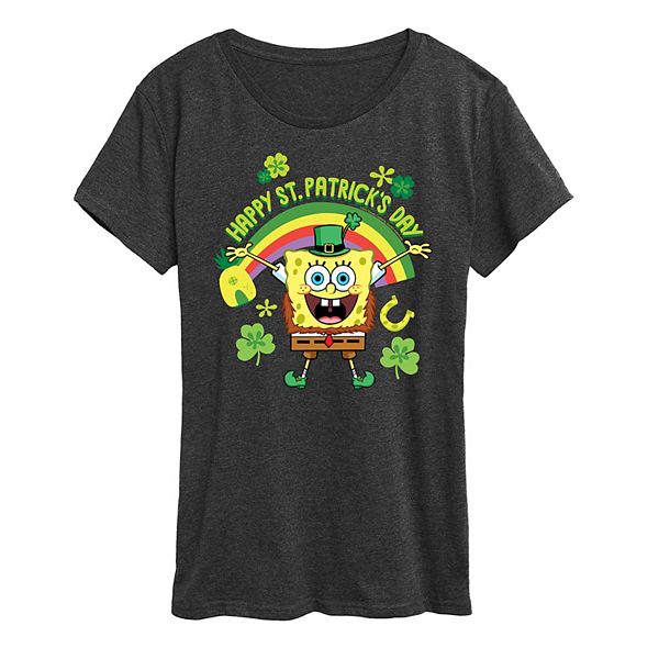 

Женская футболка Spongebob Squarepants Happy St Patrick's Day Nickelodeon, Heather Charcoal, Черный, Женская футболка Spongebob Squarepants Happy St Patrick's Day Nickelodeon, Heather Charcoal
