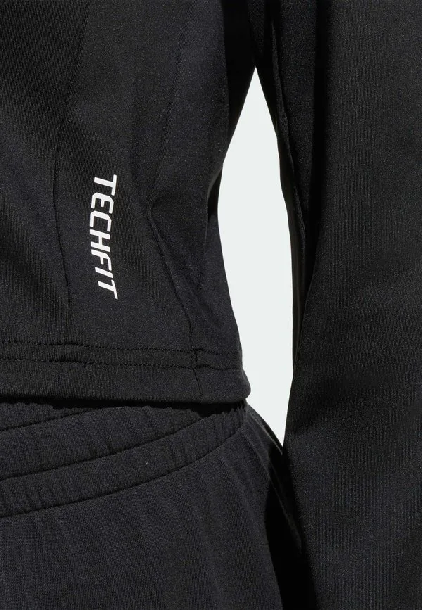 Укороченный топ с длинными рукавами в стиле techfit для подростков Adidas Performance, Black/White — фото 4