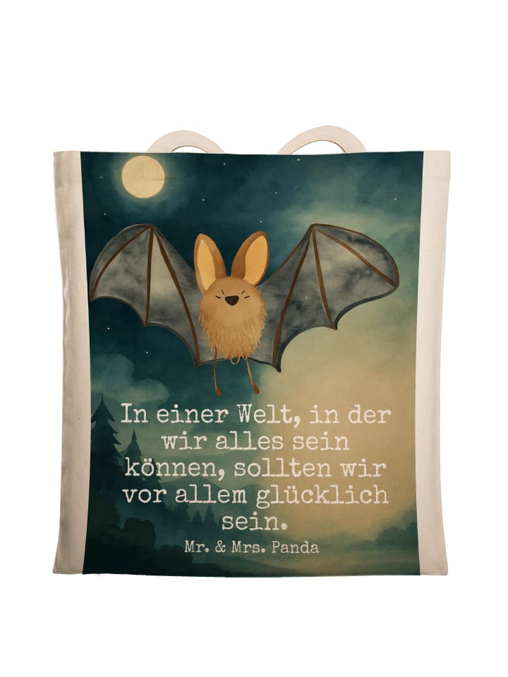 

Mr. & Mrs. Panda Джутовая сумка с рисунком в виде крыльев летучей мыши и надписью белого цвета