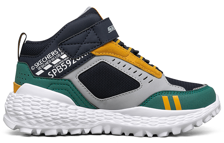 Skechers Скользостойкие амортизирующие износостойкие детские повседневные ботинки blue green для подростков — фото 4