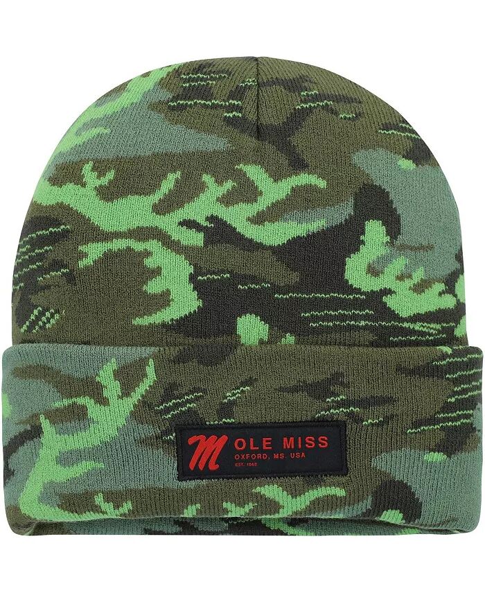 

Мужская камуфляжная вязаная шапка Ole Miss Rebels Veterans Day с манжетами Nike, зеленый