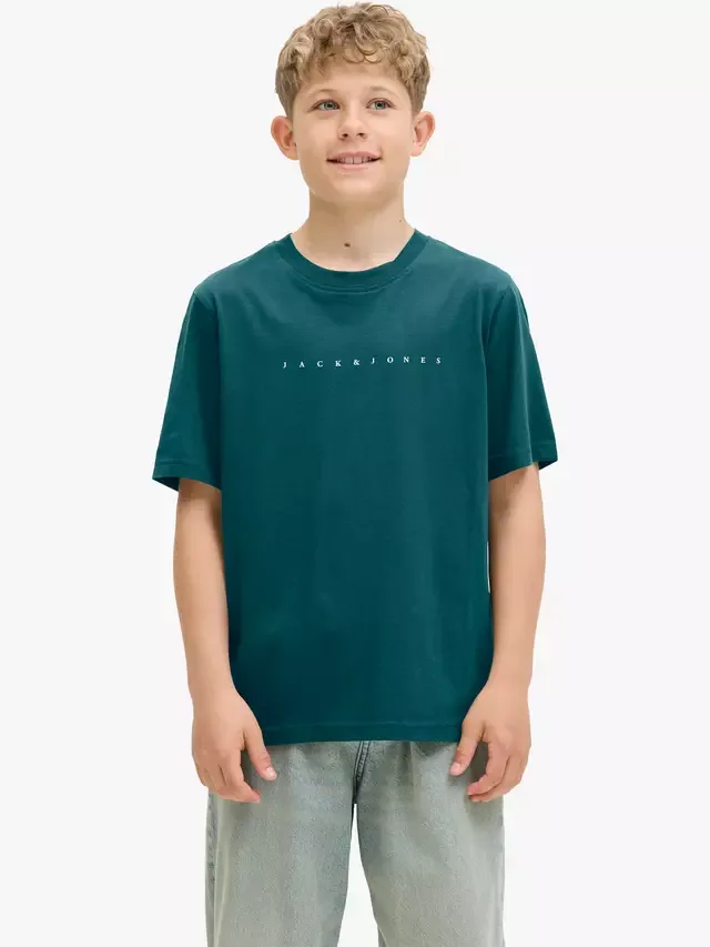 Детская футболка свободного кроя с логотипом бренда, цвет Atlantic Deep Jack & Jones