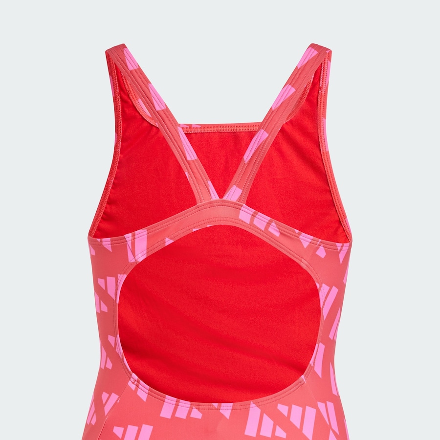 Спортивный купальник ADIDAS PERFORMANCE Logo Graphic V-Back Swimsuit, Rose/Raspberry — фото 3