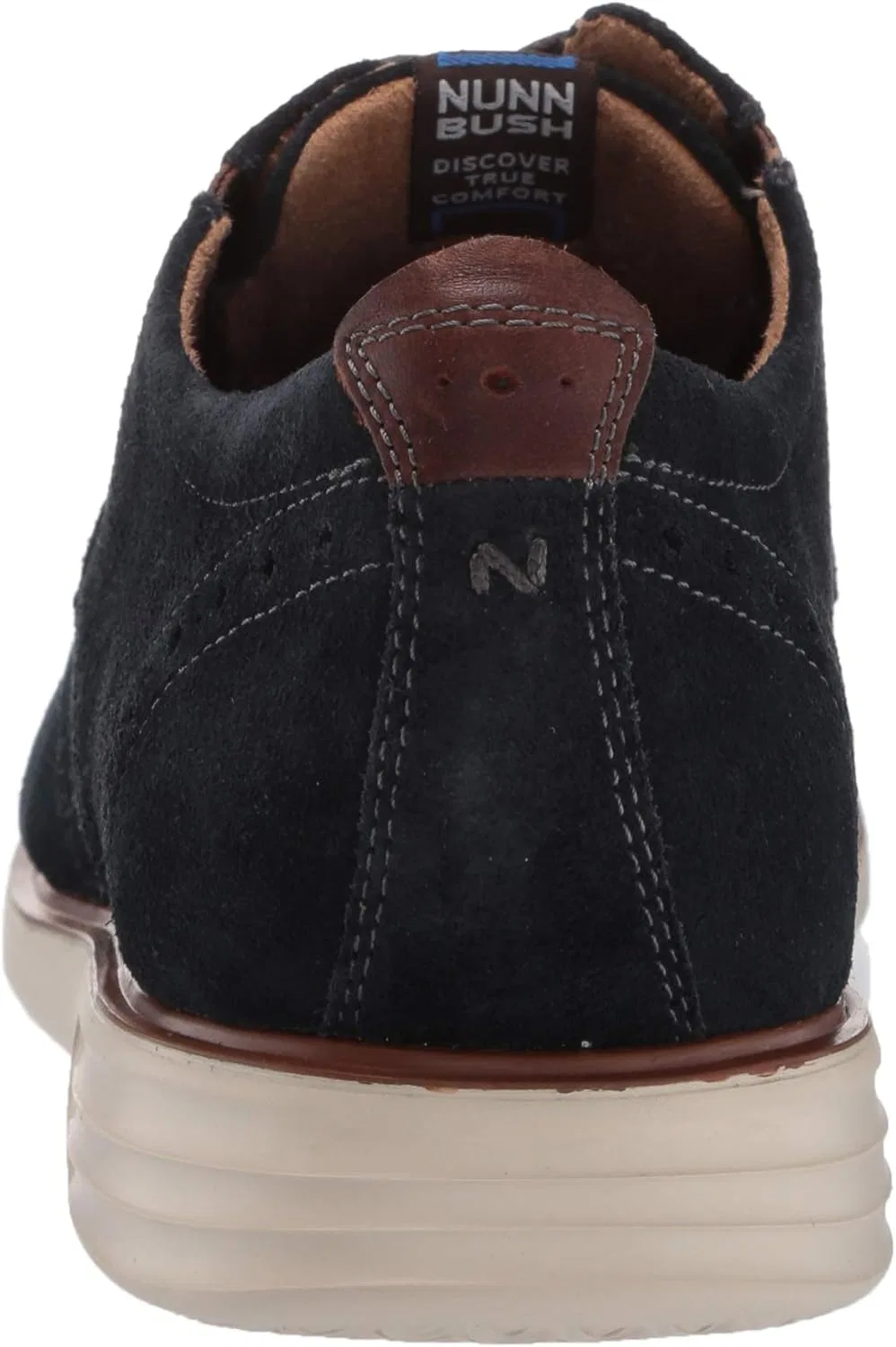 Мужские оксфорды New Haven с перфорацией на мыске Nunn Bush, Navy Suede — фото 3