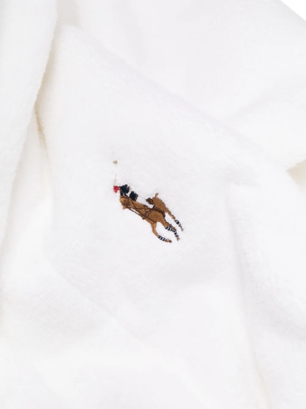 Махровый халат с вышитым логотипом Polo Ralph Lauren, белый — фото 3