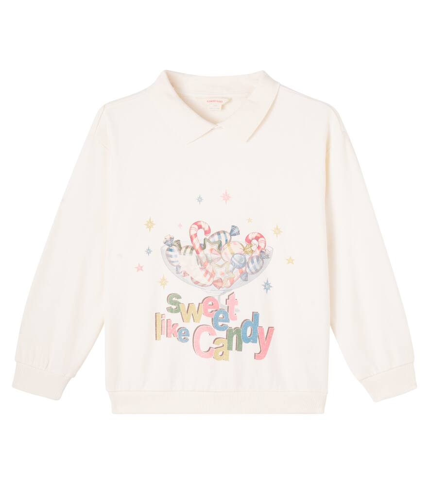 

Свитшот из хлопкового джерси с пятнистым принтом Konges Sløjd, Antique White