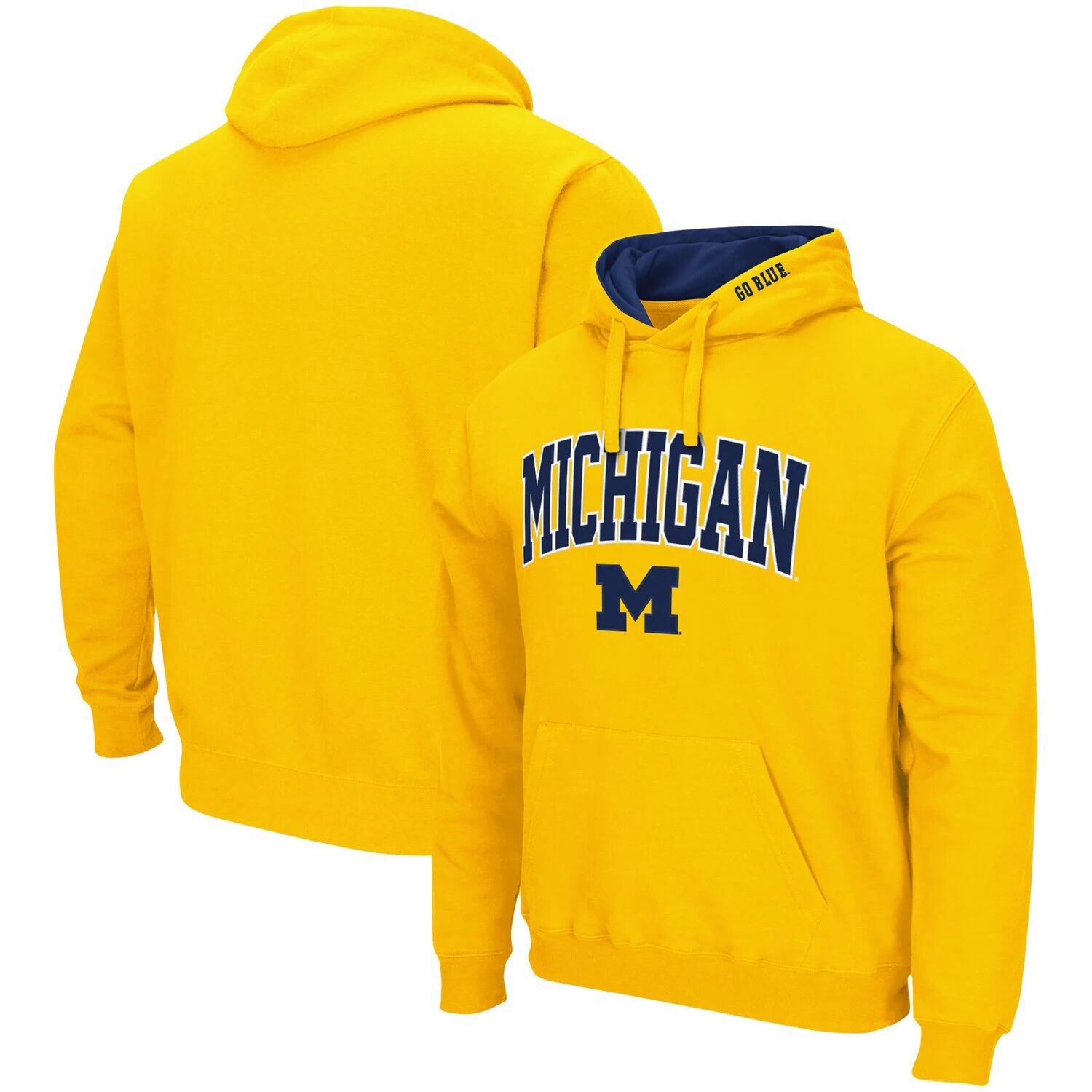 

Мужской пуловер с капюшоном Maize Michigan Wolverines Arch & Logo 3.0 Colosseum