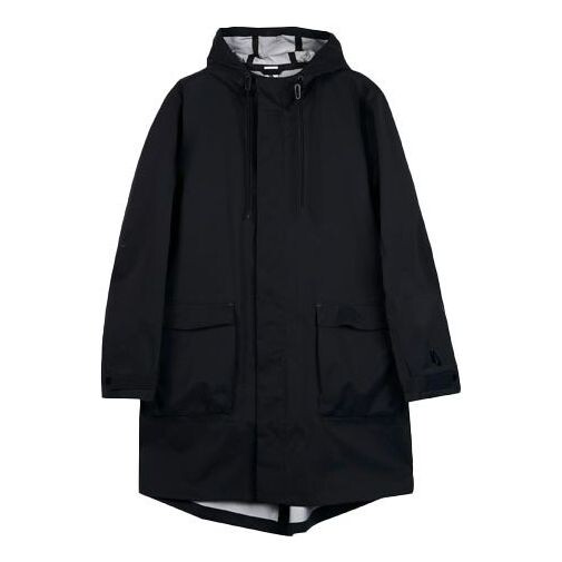 

Куртка men's solid color athleisure casual sports mid-length hooded windbreaker Nike, черный