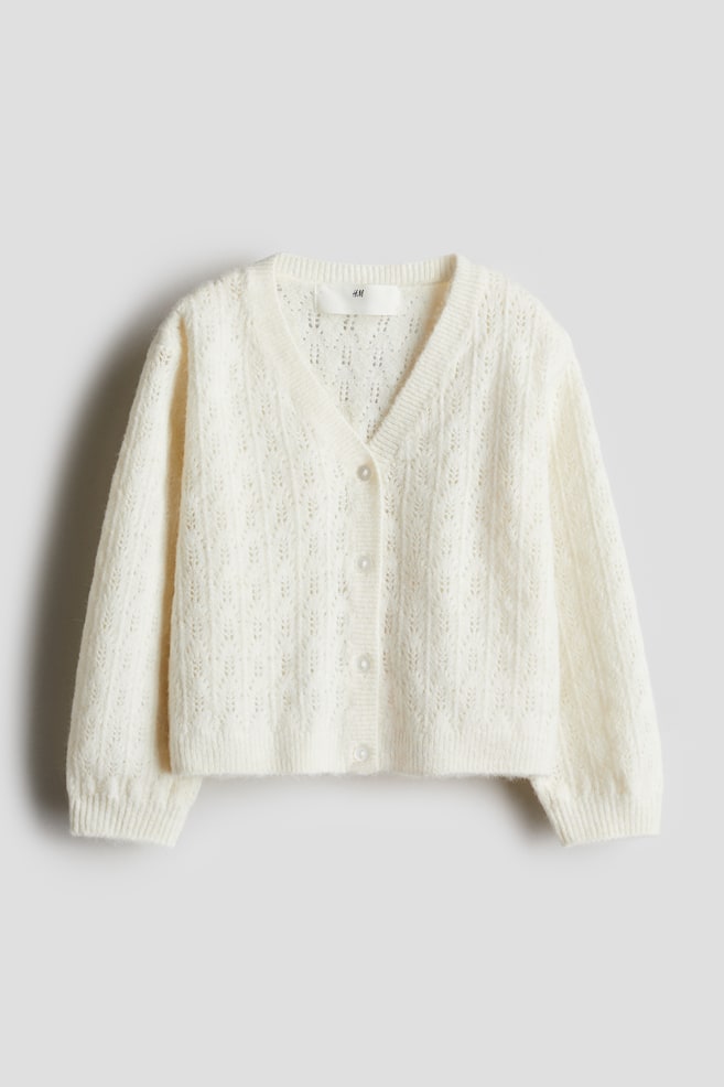 

Кардиган ажурной вязки H&M, бежевый