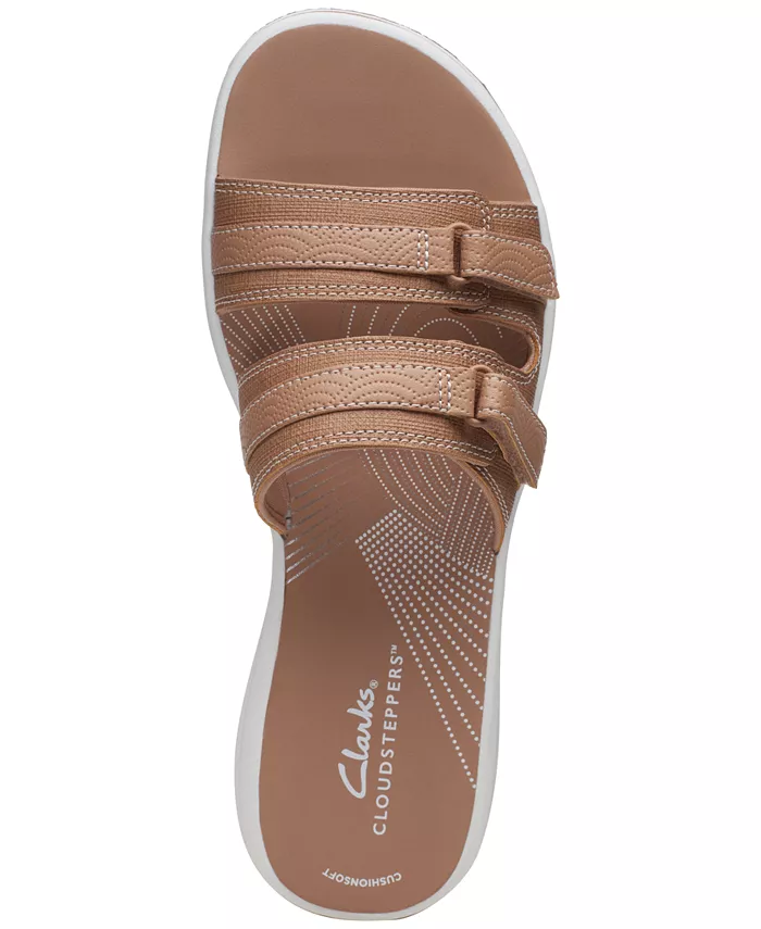 Женские комфортные шлепанцы Cloudsteppers Breeze Piper Clarks, коричневый/бежевый — фото 4