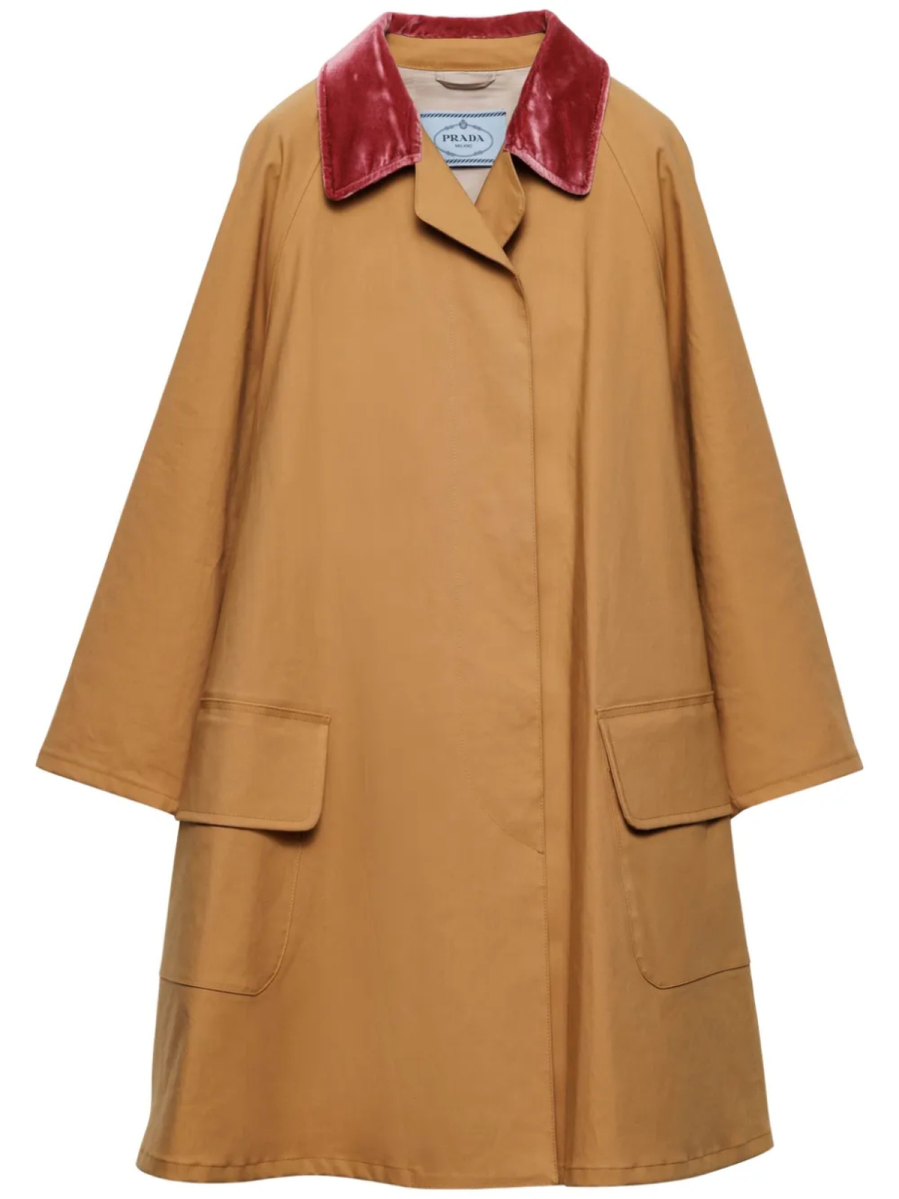 

Prada плащ с капюшоном, коричневый