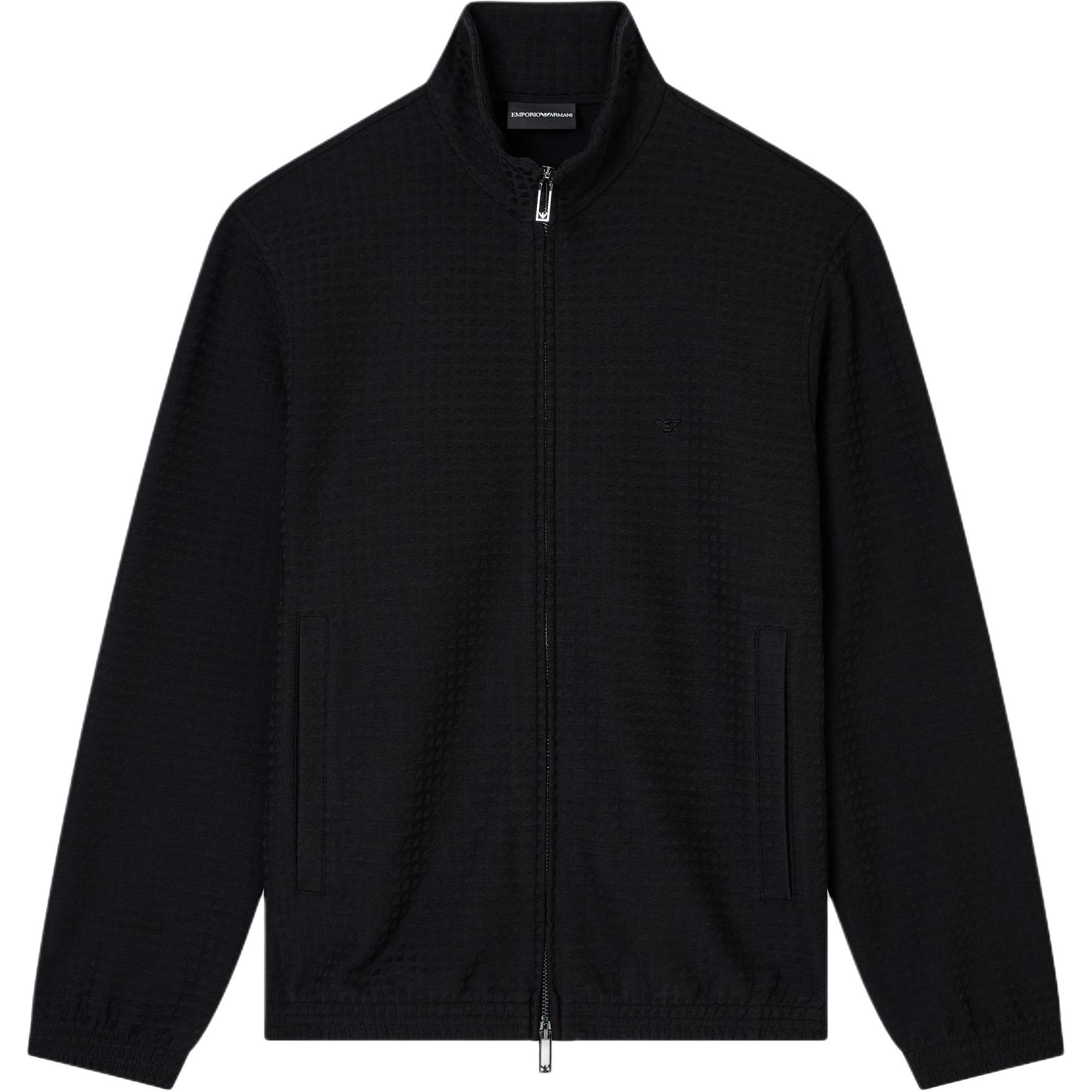 

Толстовка asv с полной застежкой-молнией из жаккардового джерси с добавлением лиоцелла EMPORIO ARMANI, черный