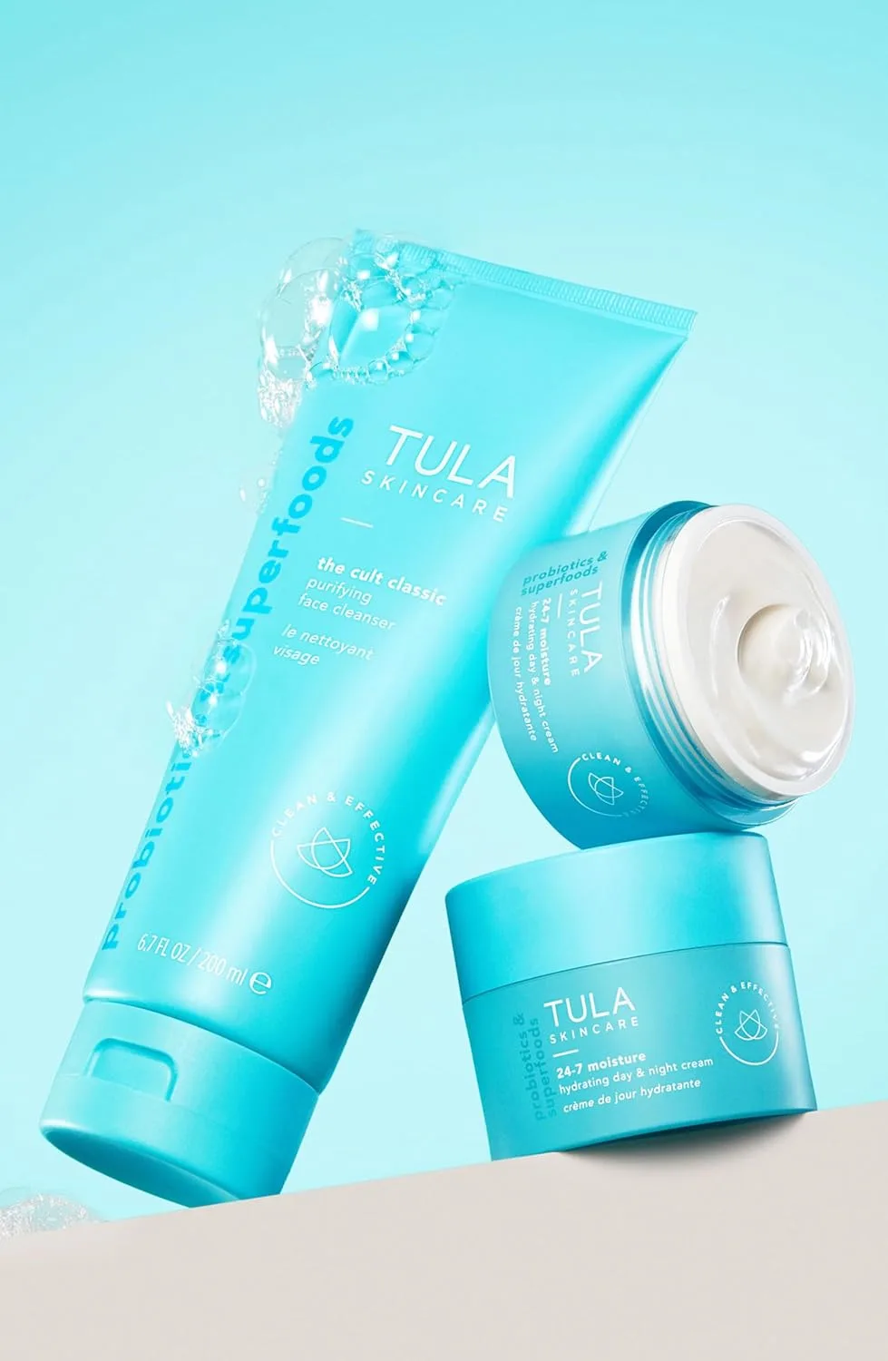 TULA Skin Care Everyday Glow - набор Essentials, включает Cult Classic 6.7 унций, Protect + Glow SPF 30 3.38 унций и 24/7 Moisture Hydrating Day & Night Cream 1.5 унций, 3 предмета — фото 3