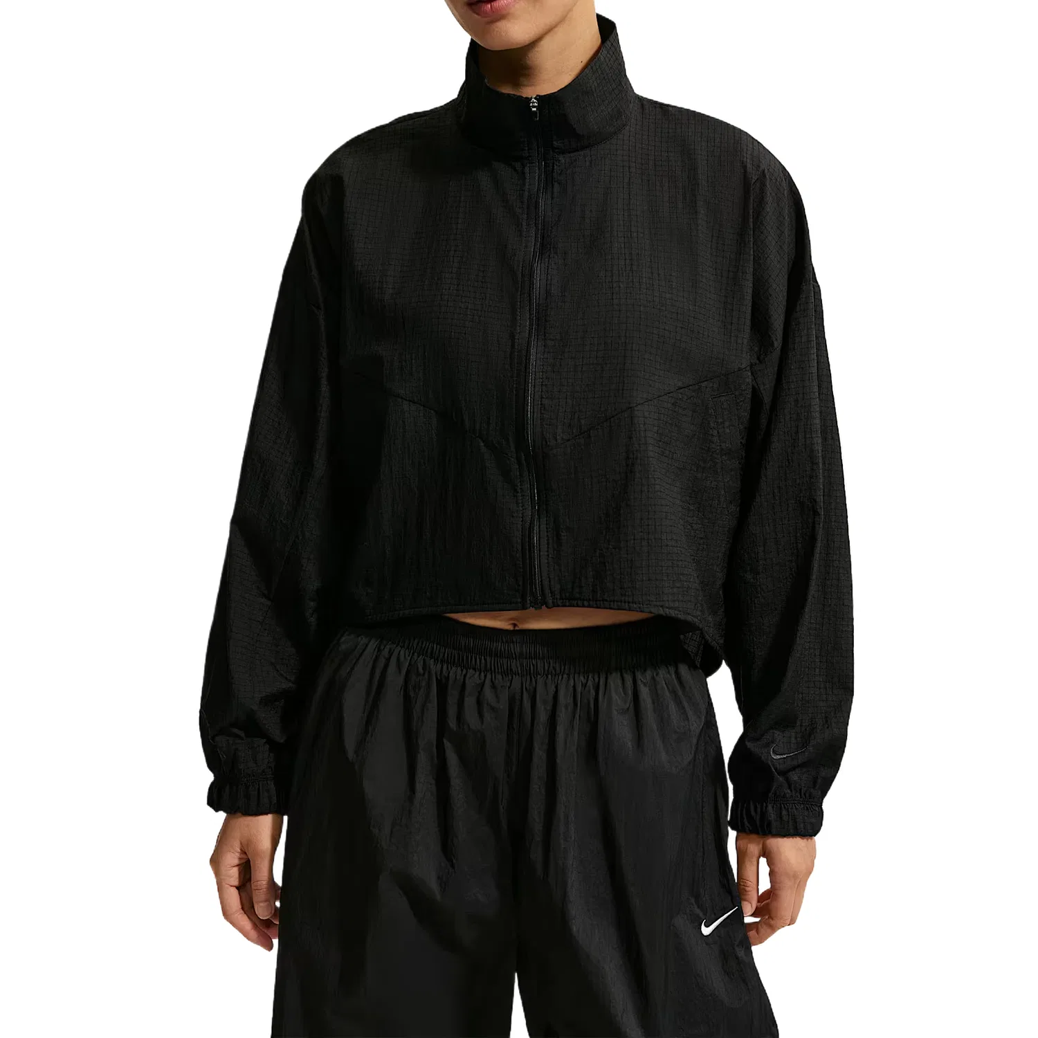 Спортивная куртка женская оверсайз из легкого рипстопа Nike, Black/Black