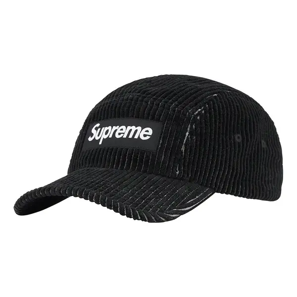 

Бейсболка 2-tone corduroy camp cap 'black white' Supreme, черный