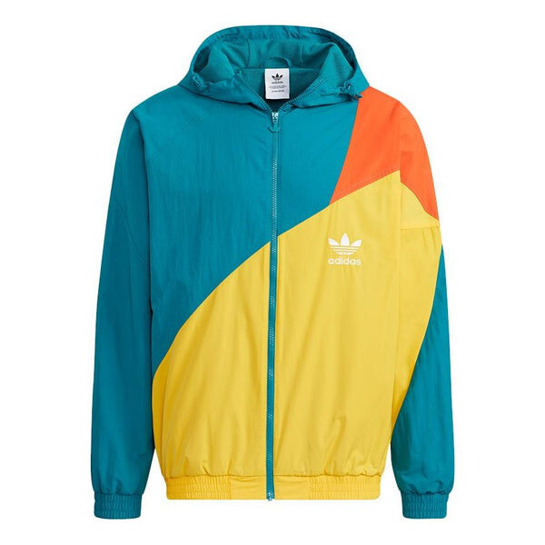 

Куртка adidas originals Ts Wb Logo Printing Colorblock hooded track Jacket Green, мультиколор