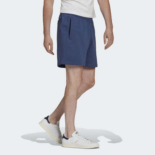 Шорты men's solid color lacing elastic waistband athleisure casual sports shorts indigo Adidas, синий — фото 4