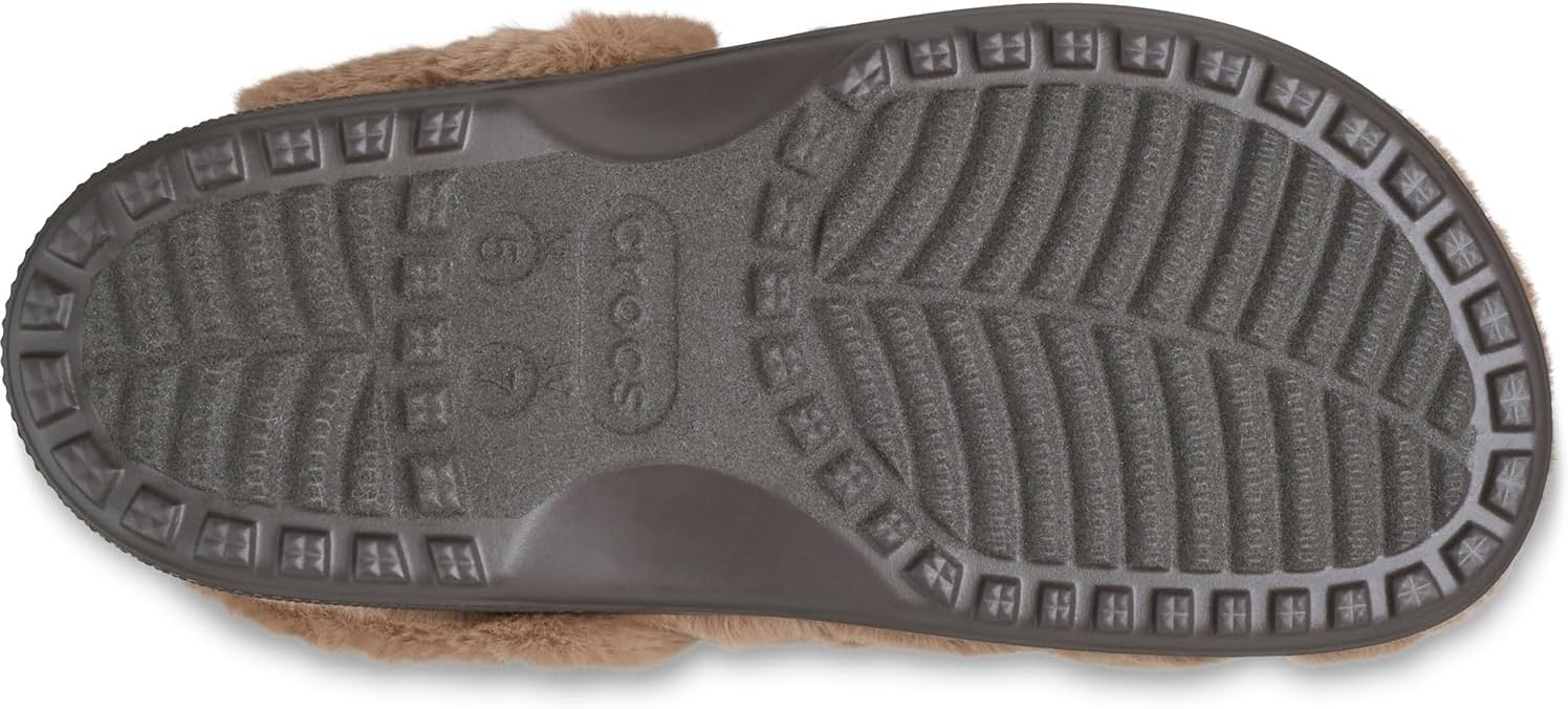 Сабо унисекс для взрослых Classic Unforgettable с подкладкой, пушистые тапочки Crocs, шоколадный — фото 4
