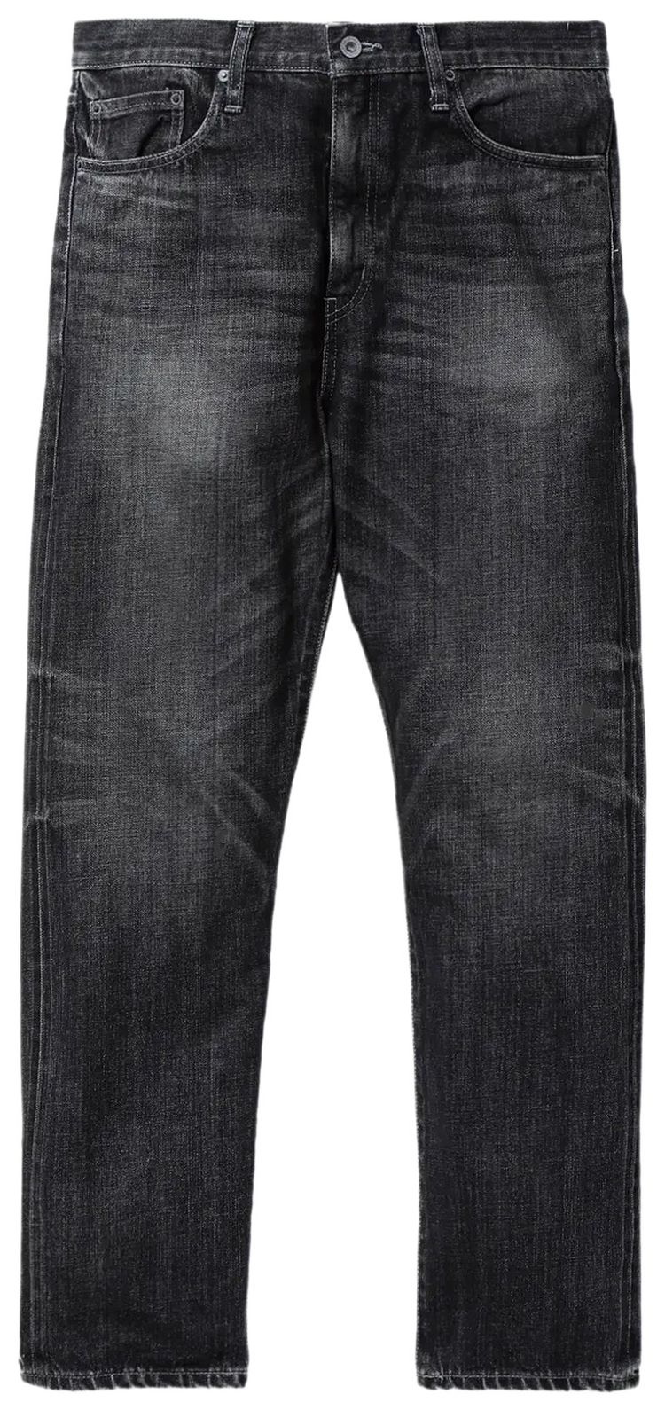 

Джинсы средней длины из выстиранного денима Neighborhood, черный