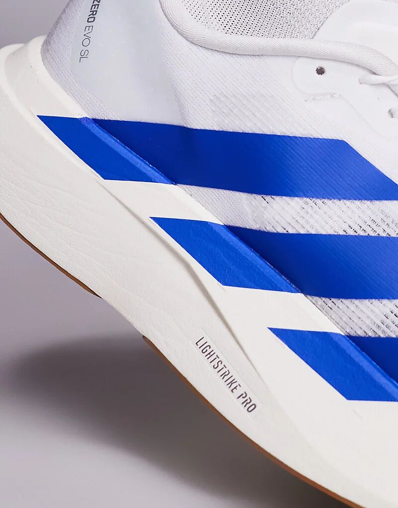 Кроссовки adidas Running Adizero EVO SL белого и синего цветов Adidas Performance — фото 3