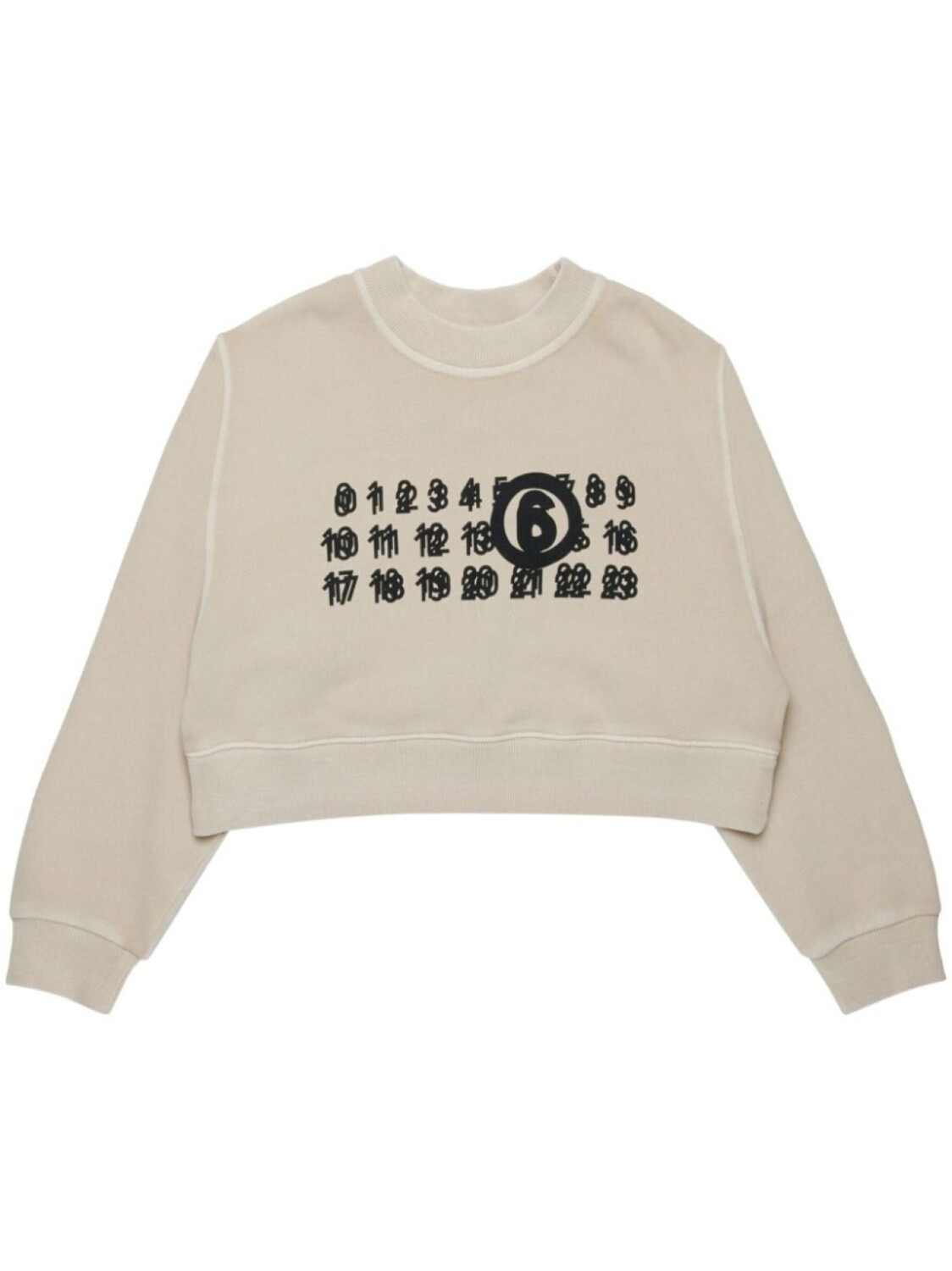 

MM6 Maison Margiela Kids укороченная толстовка с логотипом, нейтральный цвет