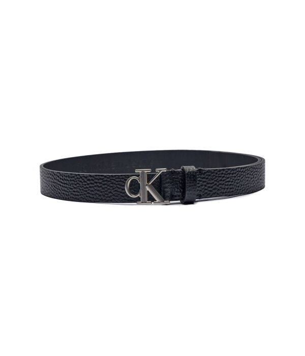 

Ремень кожаный Calvin Klein Jeans с пряжкой-логотипом, черный / серый