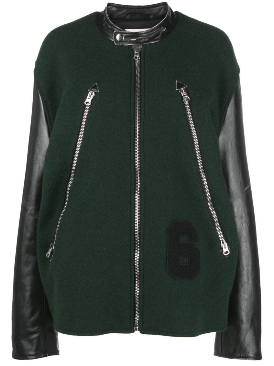 

MM6 Maison Margiela бомбер на молнии, зеленый