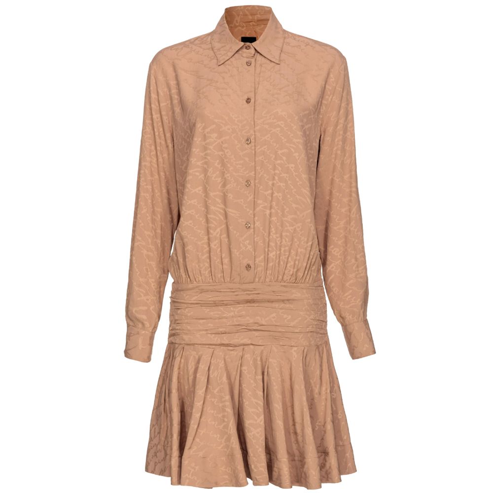 

Платье из бежевого ацетата Pinko