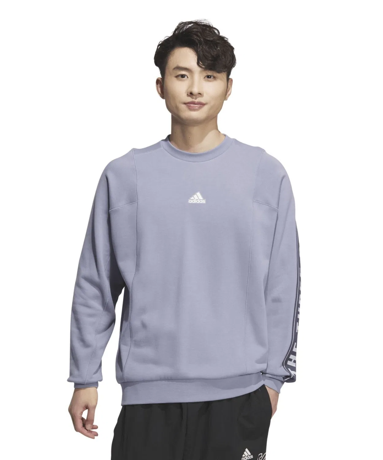 Свитшот свободного кроя adidas French Terry, длинный рукав, сакс
