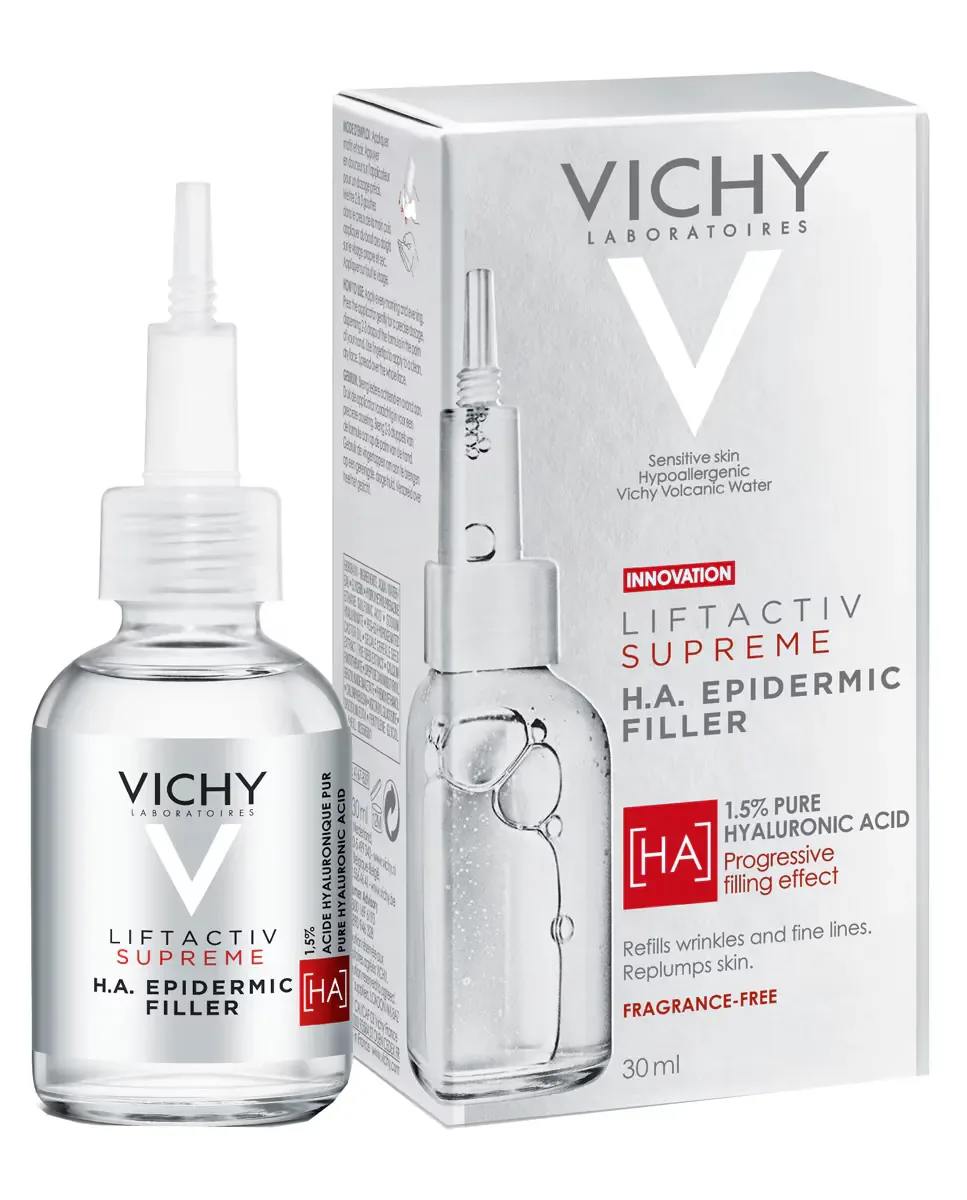 Сыворотка Vichy — Антивозрастная для лица и глаз с гиалуроновой кислотой Liftactiv Supreme H.A. Epidermic, 30 мл — фото 2