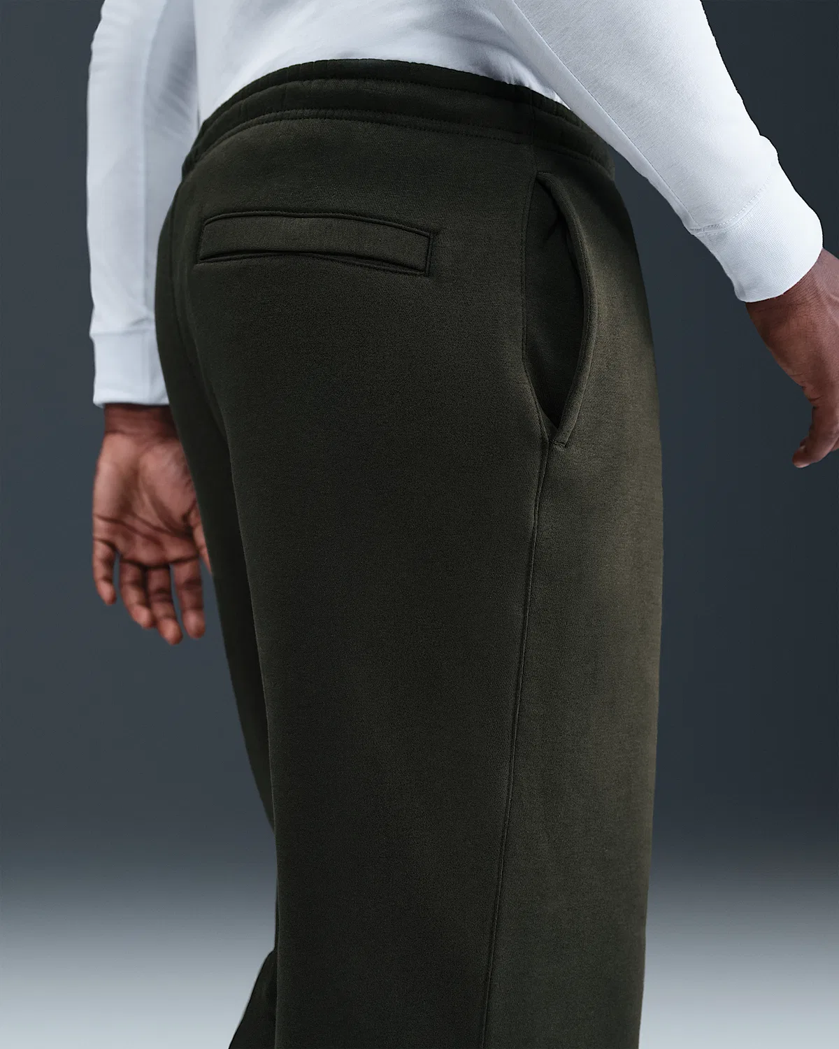 Мужские флисовые штаны Nike Sportswear Club, Sequoia/Sequoia/White — фото 3