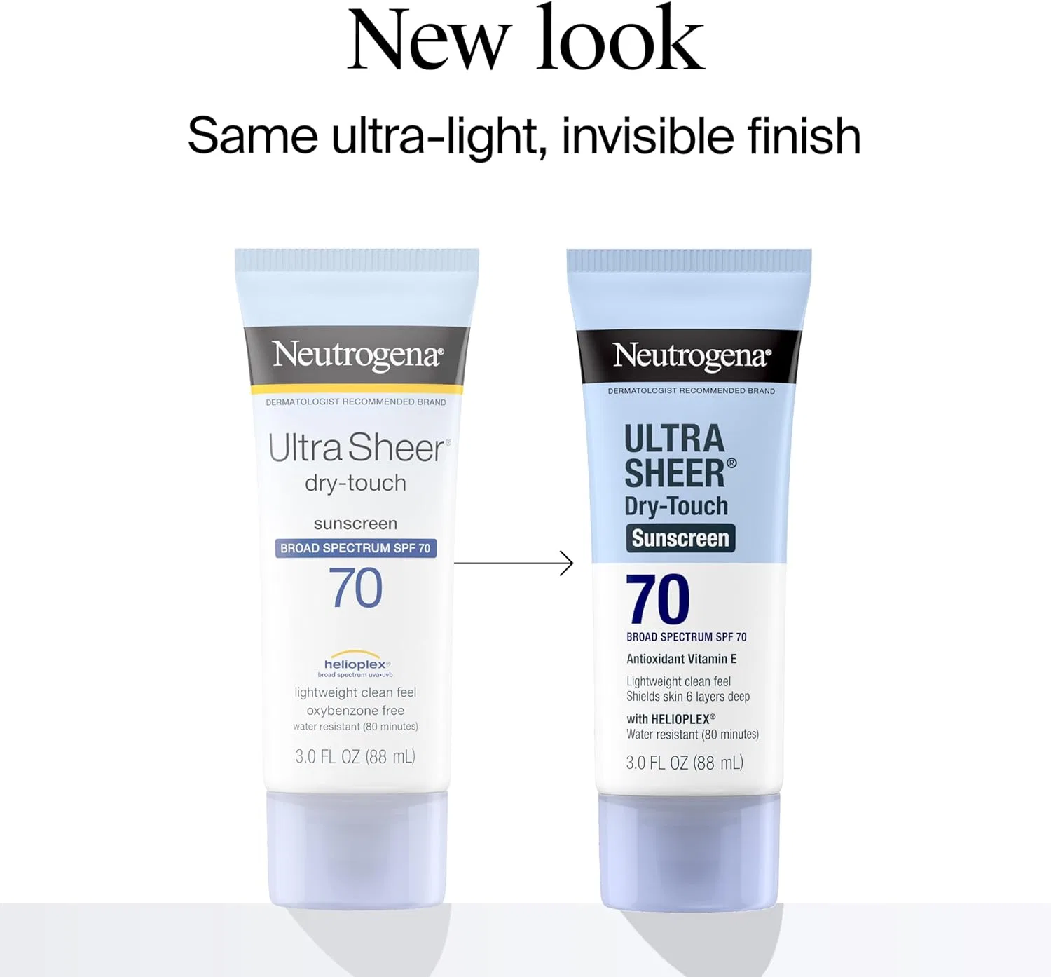 Солнцезащитный лосьон для лица Neutrogena Ultra Sheer Dry-Touch SPF 70, набор 3 шт., 88 мл, белый — фото 2