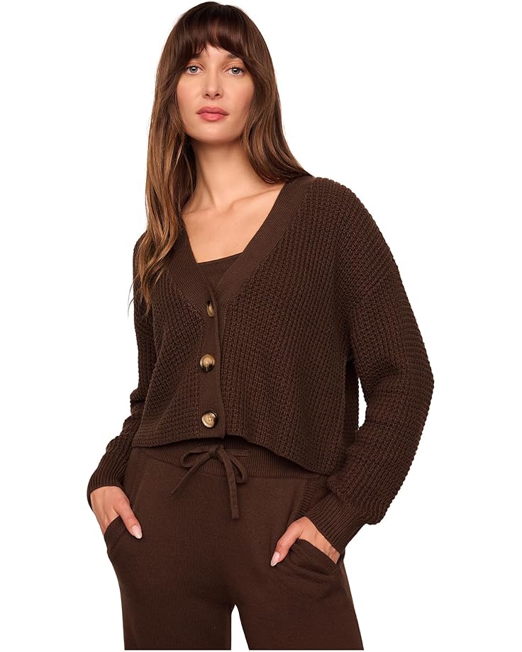 

Женский укороченный кардиган Eberjey Recycled Sweater, Chocolate/Ivory