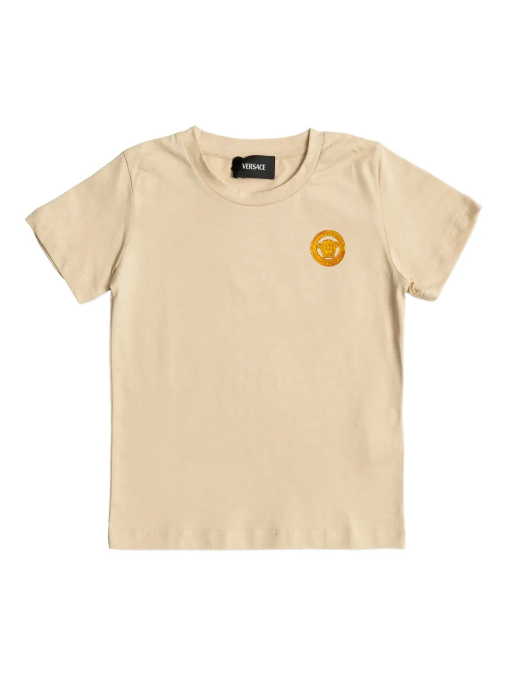 

Футболка с декором Medusa Versace Kids, бежевый
