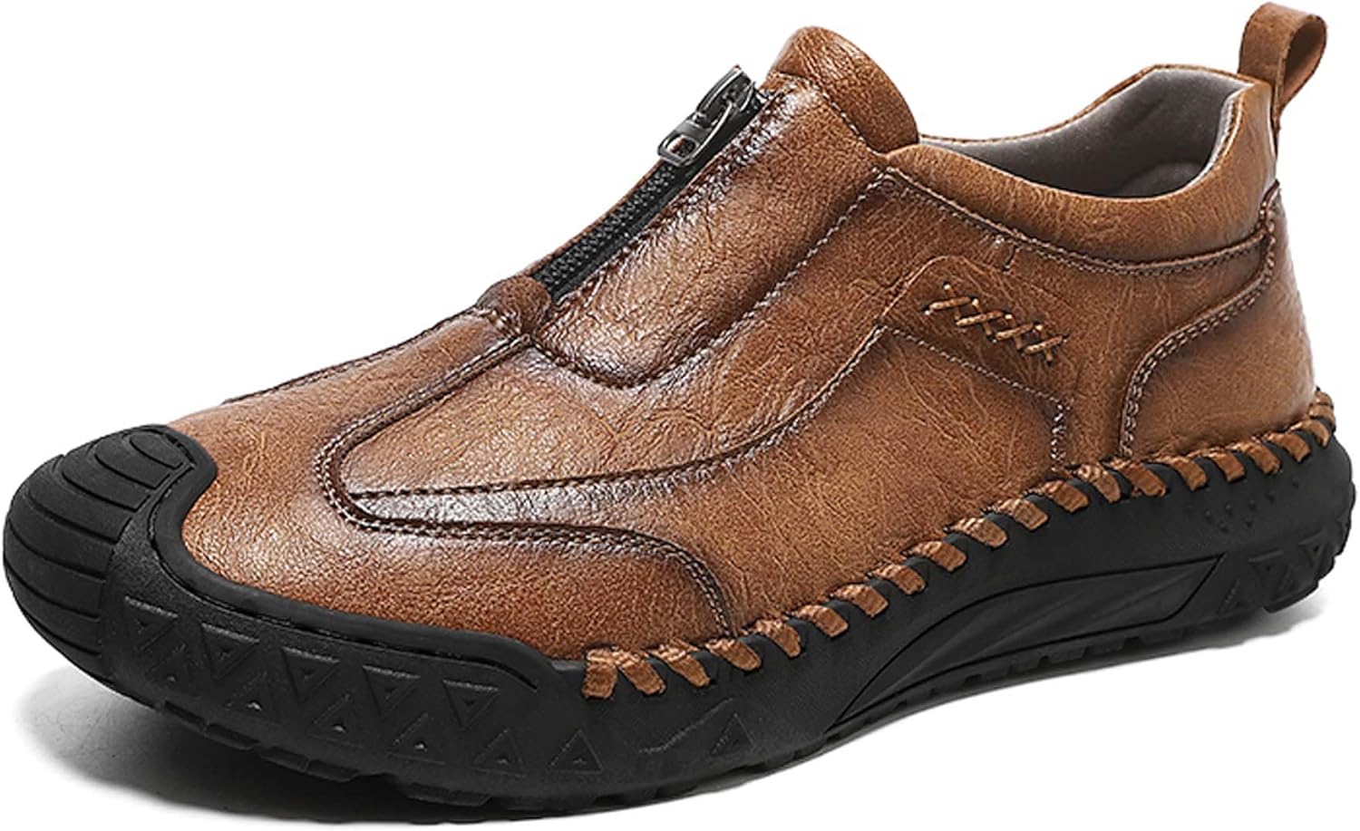 

Мужские повседневные кроссовки для прогулок, кеды, верх из премиальной кожи, мужская обувь для вождения, противоскользящие и прочные, комфортные, подходят для всех сезонов Generic, коричневый