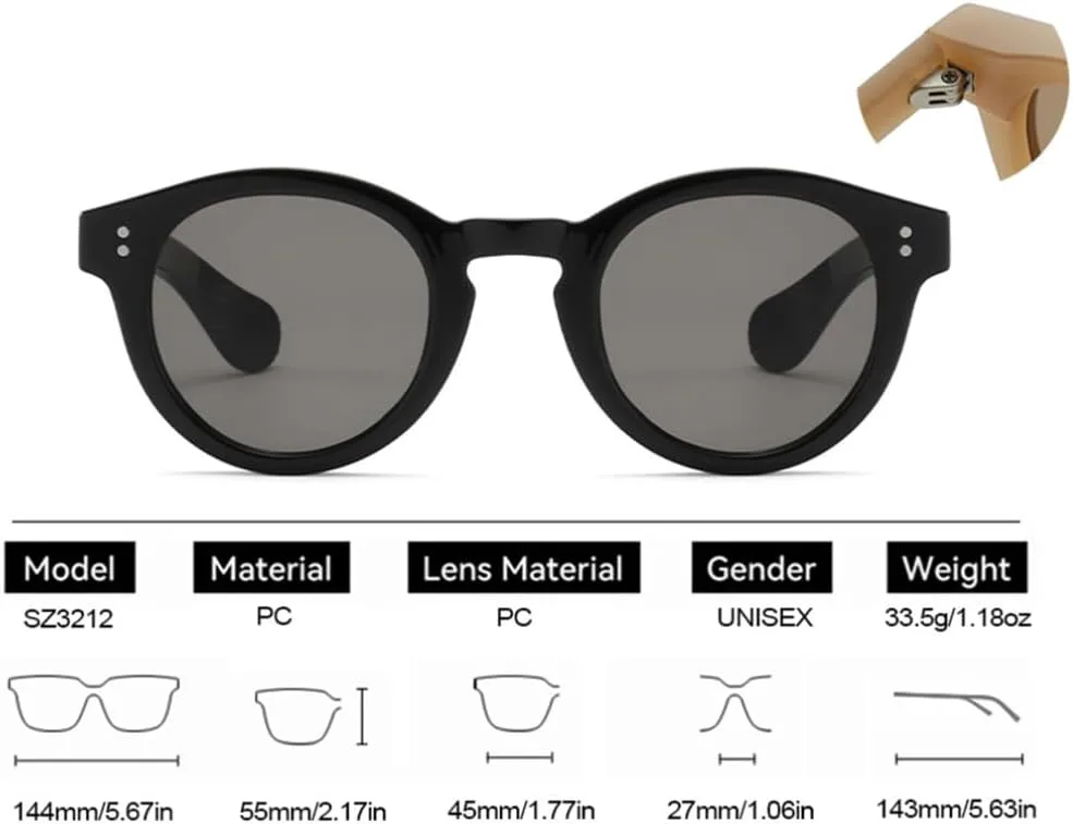 

Ретро-модные круглые солнцезащитные очки для женщин и мужчин, классический винтажный стиль, защита от УФ-излучения UV400, для активного отдыха VFDHN, Pink Black