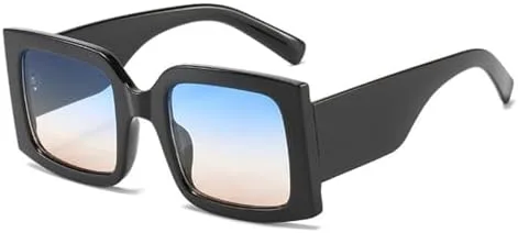 

Винтажные прямоугольные солнцезащитные очки для женщин, очки для чаепития, мужские солнцезащитные очки с защитой от УФ-излучения UV400 MTZJH, Black Black