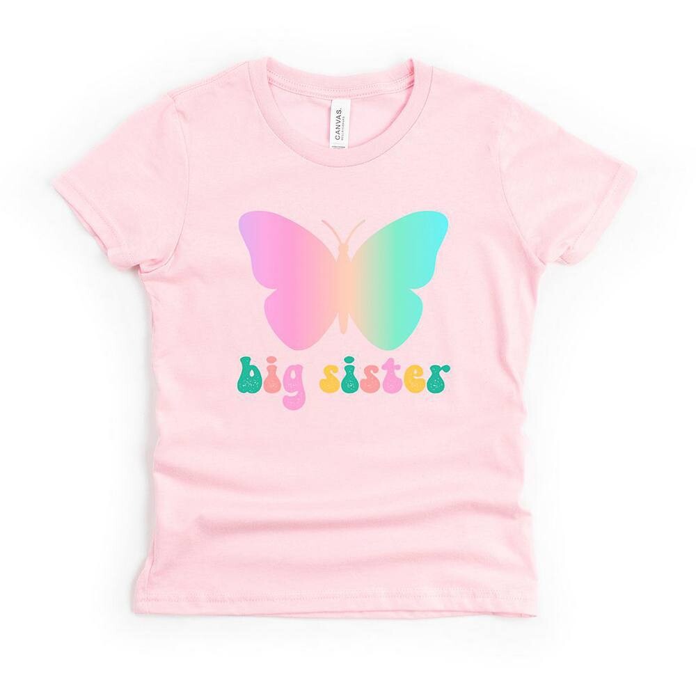 

Футболка с короткими рукавами и рисунком для малышей Big Sister Butterfly The Juniper Shop, розовый