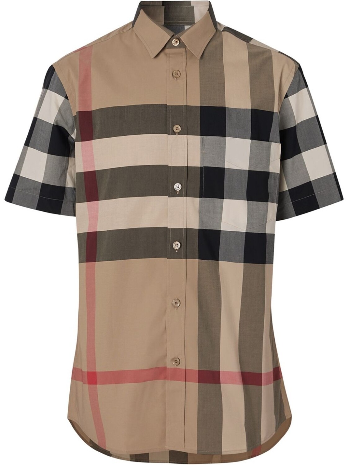 

Burberry клетчатая рубашка с короткими рукавами, нейтральный цвет
