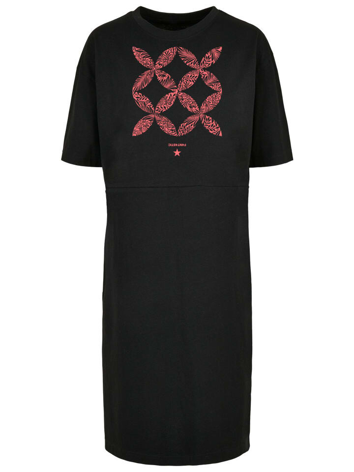 

Короткое платье F4NT4STIC Oversize Kleid Blumenmuster Coral, черный