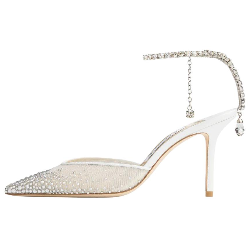 Jimmy Choo Туфли Saeda Slim Heel High Heel 8,5 см женские белые