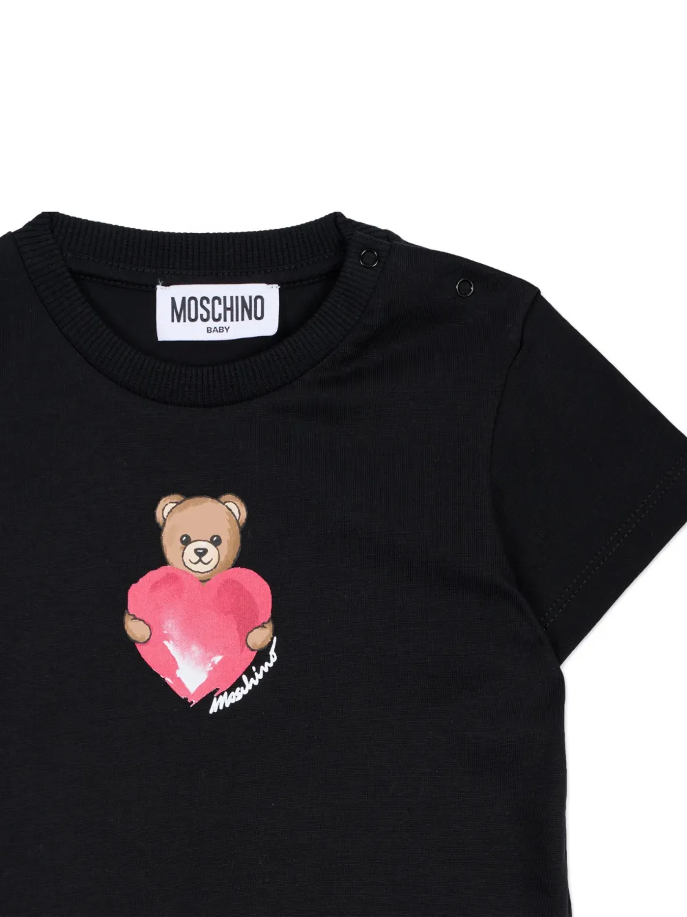 Платье с оборками и принтом логотипа Moschino Kids, черный — фото 3