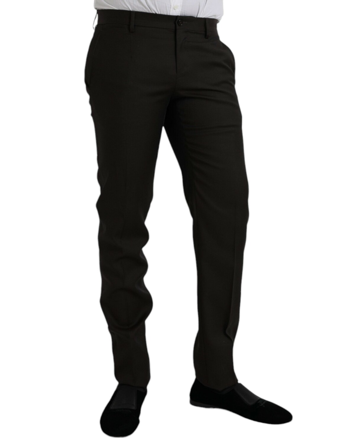 

Шерстяные строгие мужские брюки Dolce & Gabbana Slim Fit, коричневый