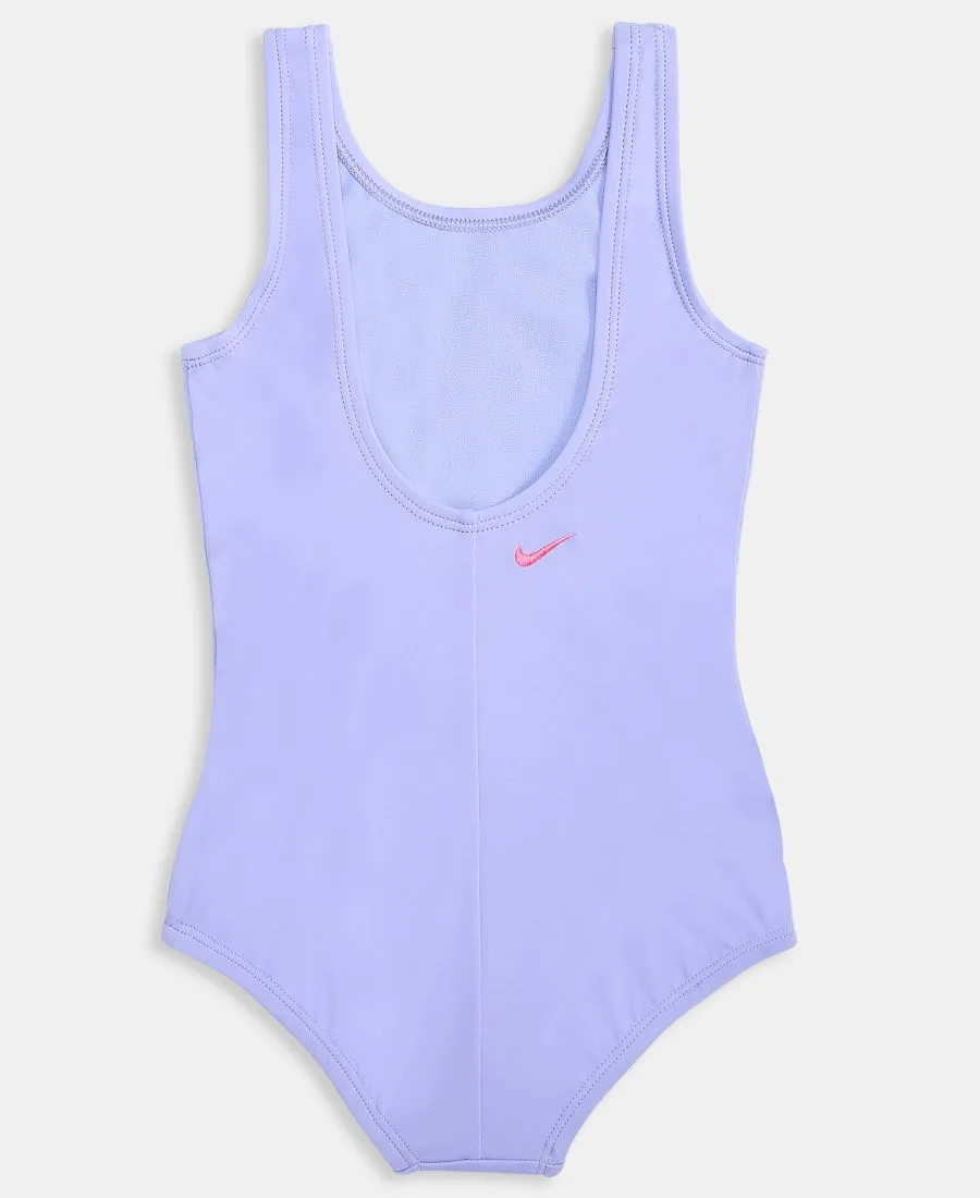 Детский купальник с цветочным принтом и U-образной спинкой, размер 4-6X Nike, светлый-thistle — фото 4
