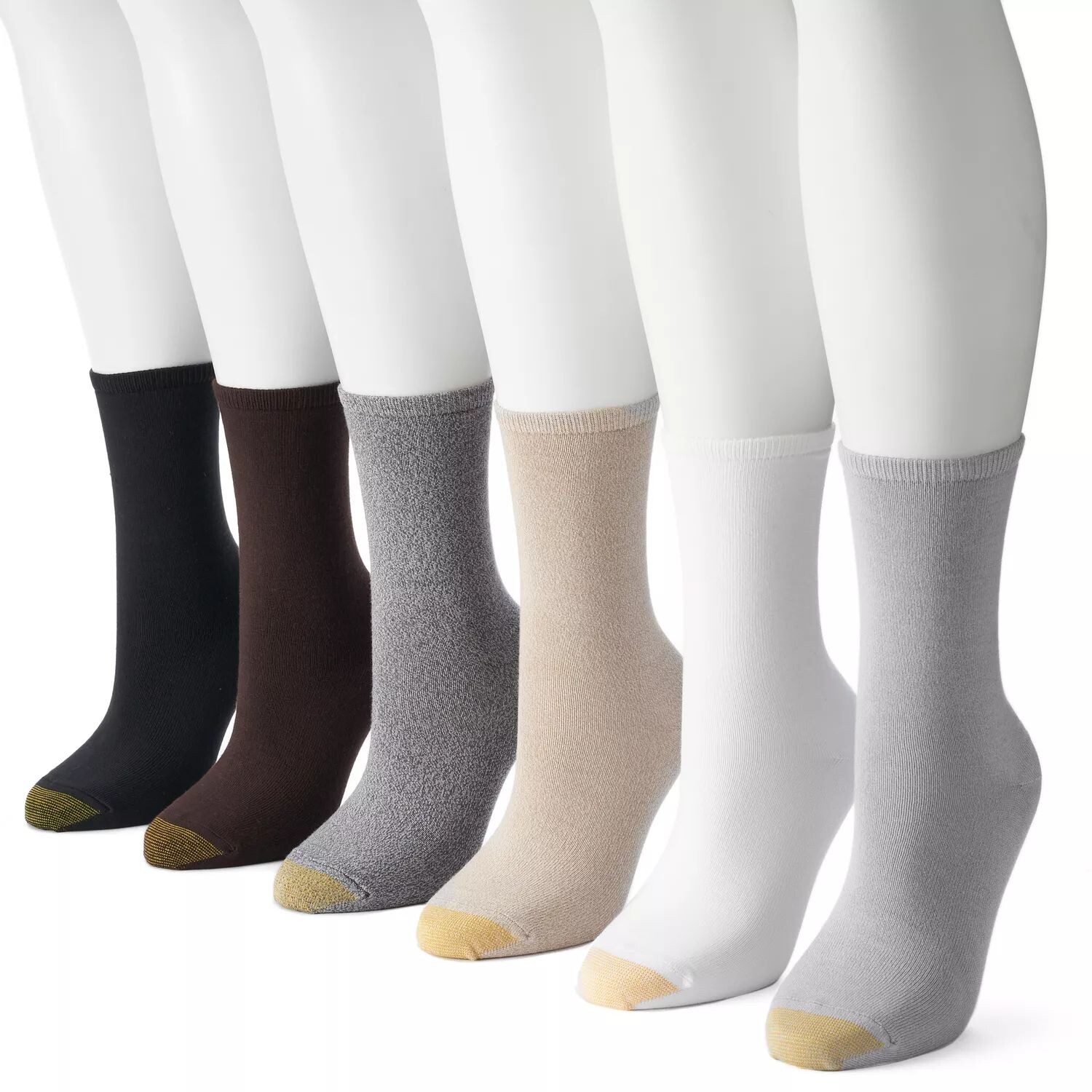 

Женские GOLDTOE 6 шт. Твердые мягкие носки для экипажа GOLDTOE, серый