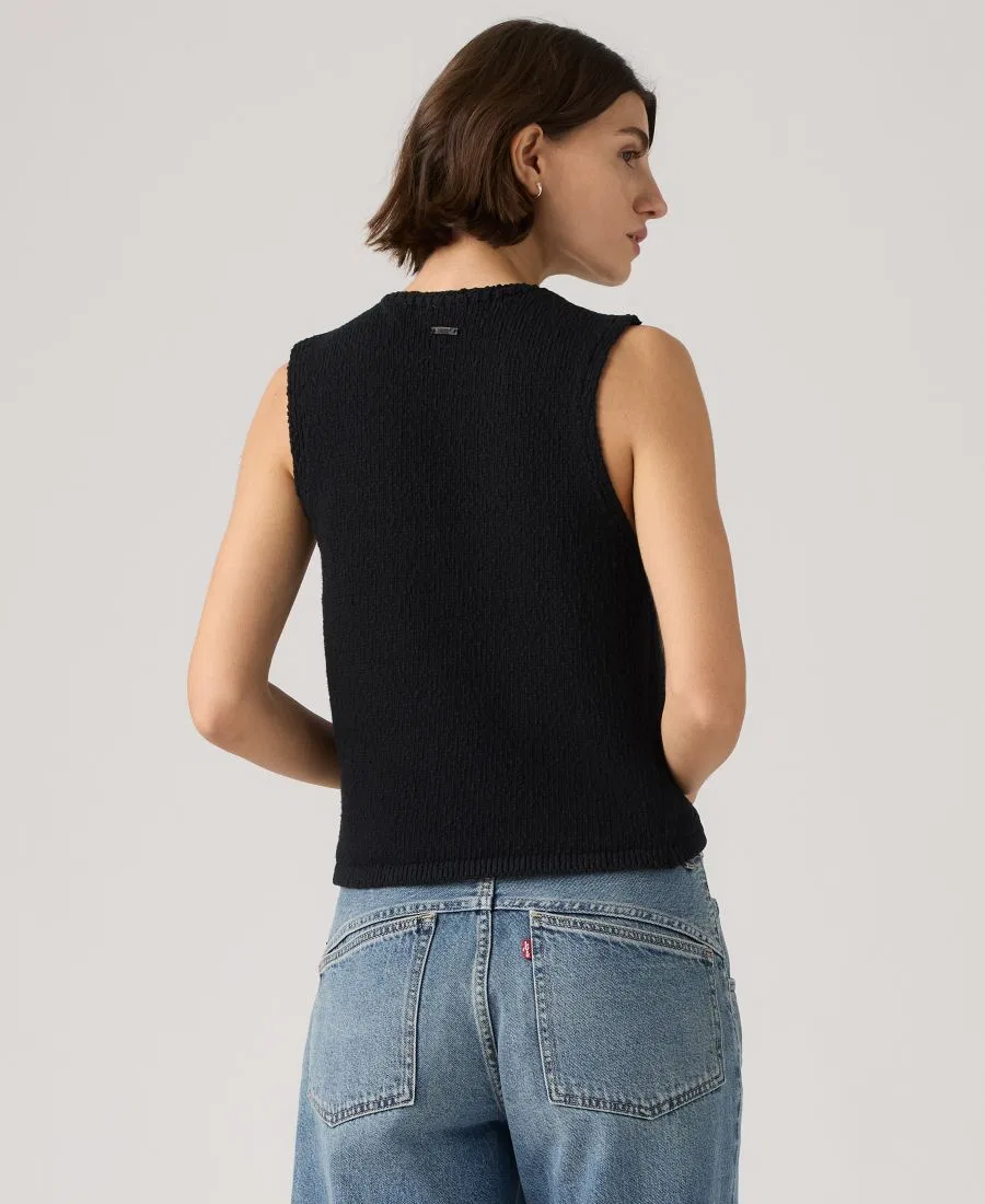 Премиальный женский хлопковый жилет без рукавов с V-образным вырезом Levi'S, антрацит — фото 4