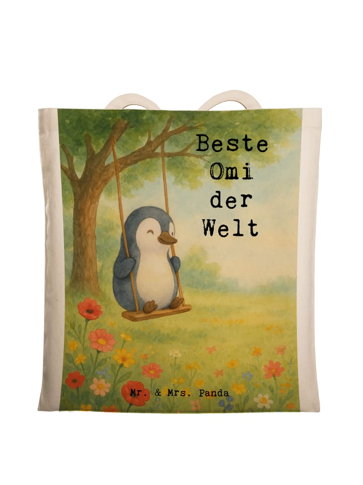 

Mr. & Mrs. Panda Сумка-шоппер с изображением пингвина и надписью «Лучшая бабушка в мире» в белом цвете